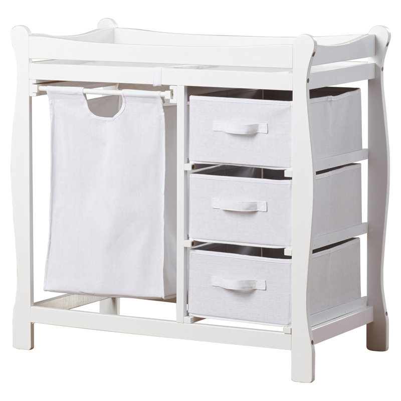 Harriet Bee Changing Table with Pad and with Baskets & Reviews Wayfair